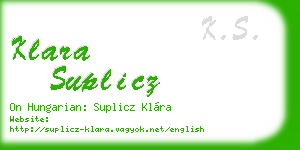 klara suplicz business card